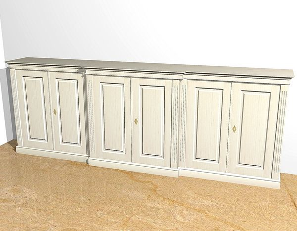 Kommode mit Türen in weiß aus Massivholz KOMM5 - Bild 1