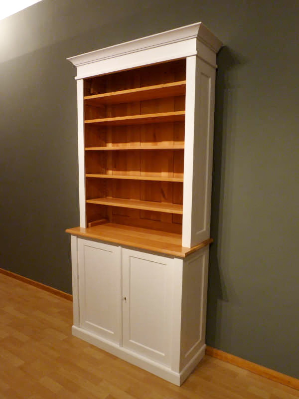 Massivholz Bücherregale nach Maß, Erle Natur/ weiss lasiert, EINER17