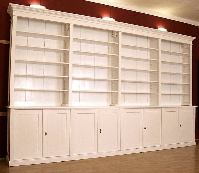 Regalwand in weiß aus Erle Massivholz WAND3 - Bild 1