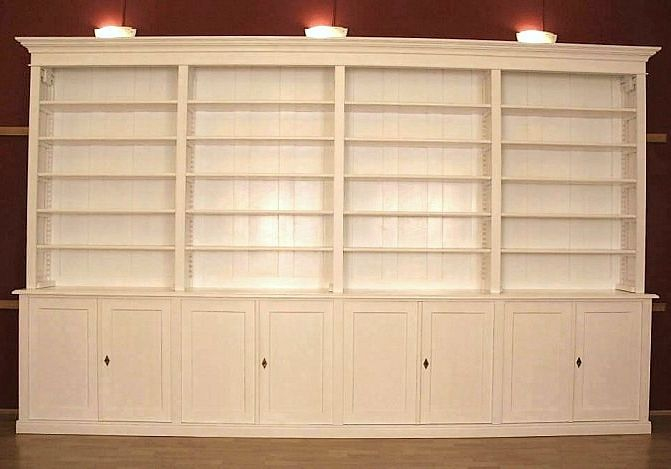 Regalwand in weiß aus Massivholz mit Türen WAND3 - Bild 2