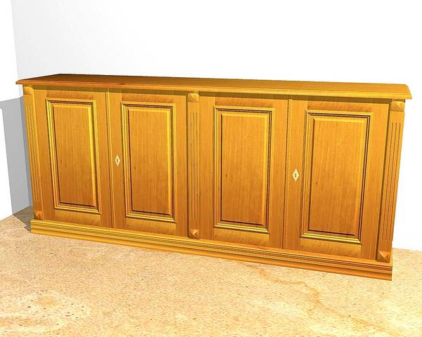 Sideboard 4-türig aus Massivholz im Naturton KOMM9 - Bild 2