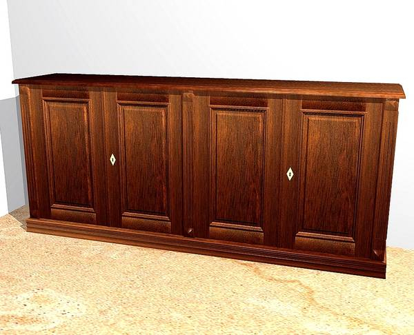 Sideboard aus Massivholz im Nussbaumton KOMM9 - Bild 4