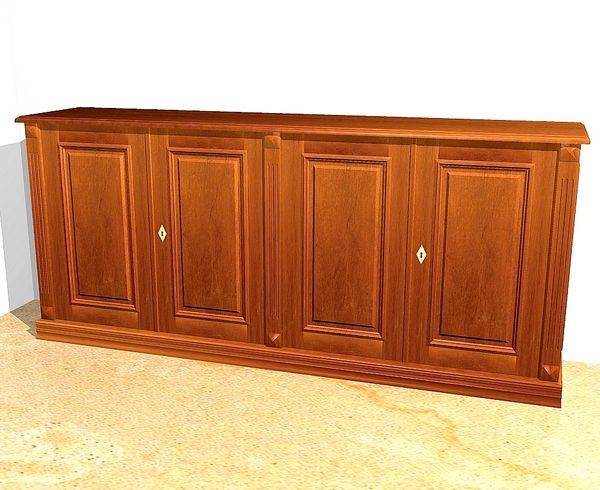 Sideboard mit Türen massiv aus Holz im Kirschton KOMM9 - Bild 3