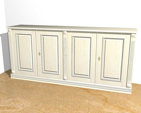 Sideboard in weiß lasiert aus Massivholz KOMM9 - Bild 1